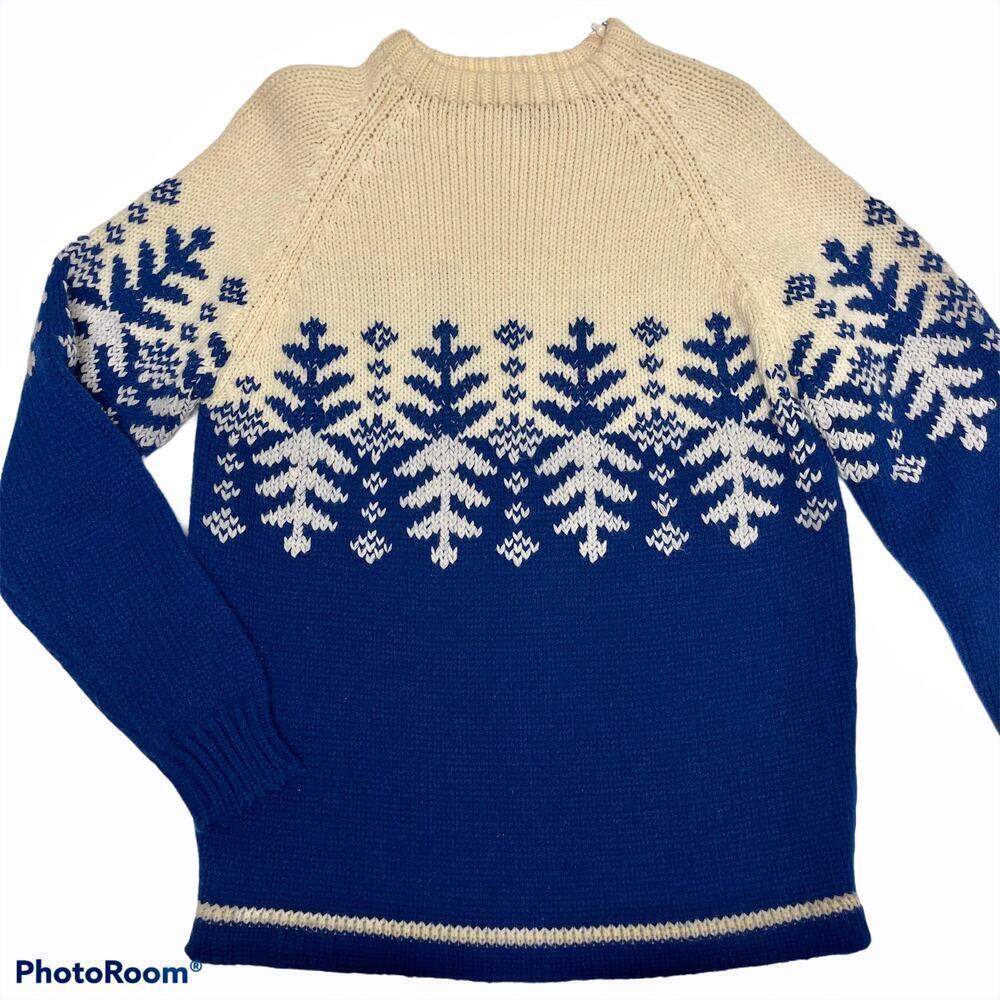 Kimlon Y2K 70s Women's Snowflakes Sweater Sz M